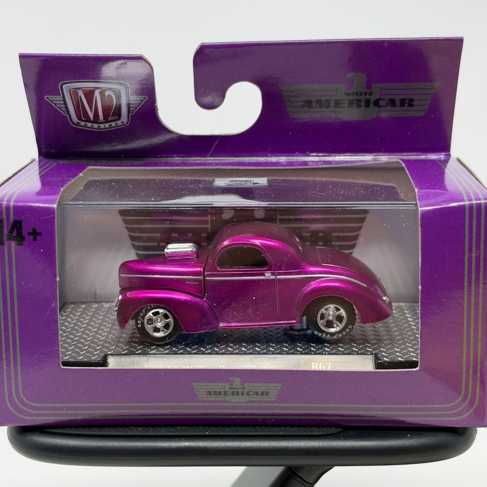M2 Machines 1941 Willys Coupe R67 Purple Willys Americar 1:64 Diecast Car